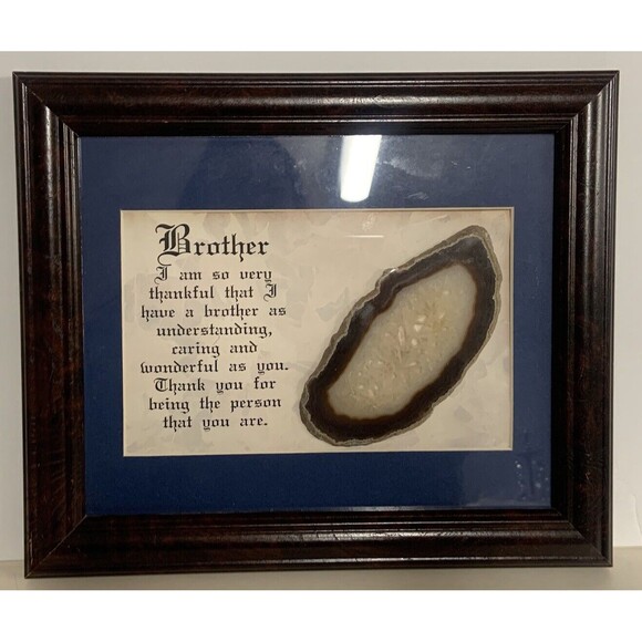 Agate Geode Slice Framed Geologic Specimen ~ To My Brother - Picture 1 of 11